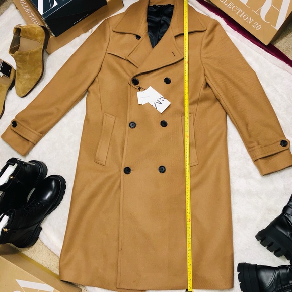 (SOLD OUT) ZARA MAN DOUBLE BREASTED COAT - LARGE - Picture 9 of 14